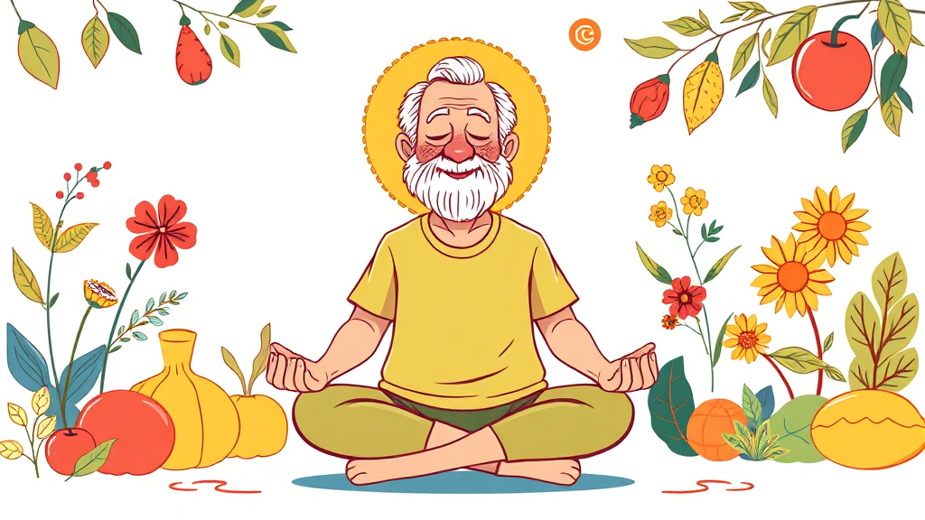 노화에 영향을 주는 요인은? (illustration 스타일)